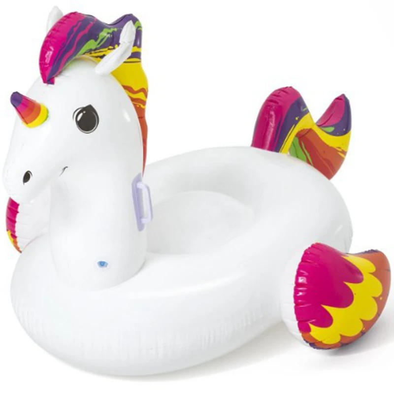150cm Kid Inflatable Unicorn  Ride-on Pool Float Swimming Water Toys  Fun Beach Air Raft Bed