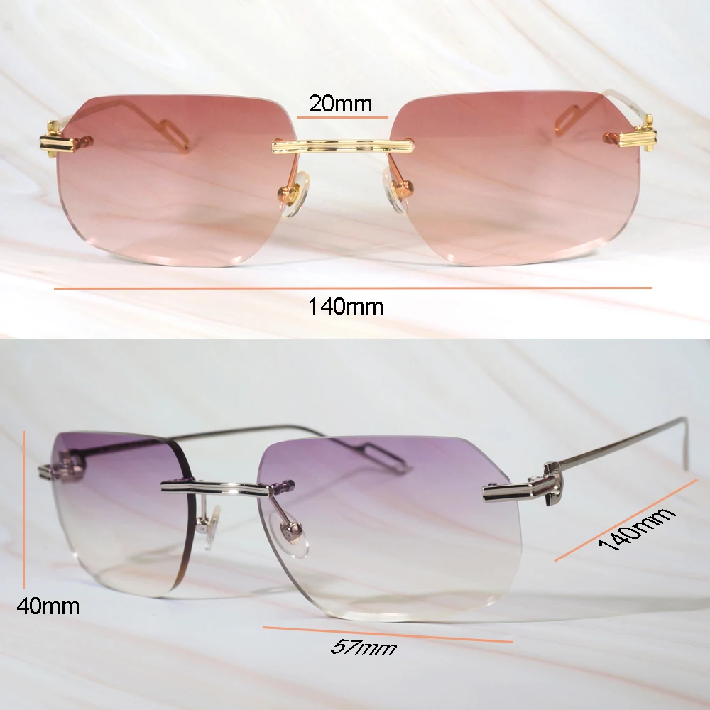

Luxury Rimless Sunglasses for Men Women Fashion Eyeware for Driving Carter Clear Glasses Frame Computer Eyeglasses Gafas Deco