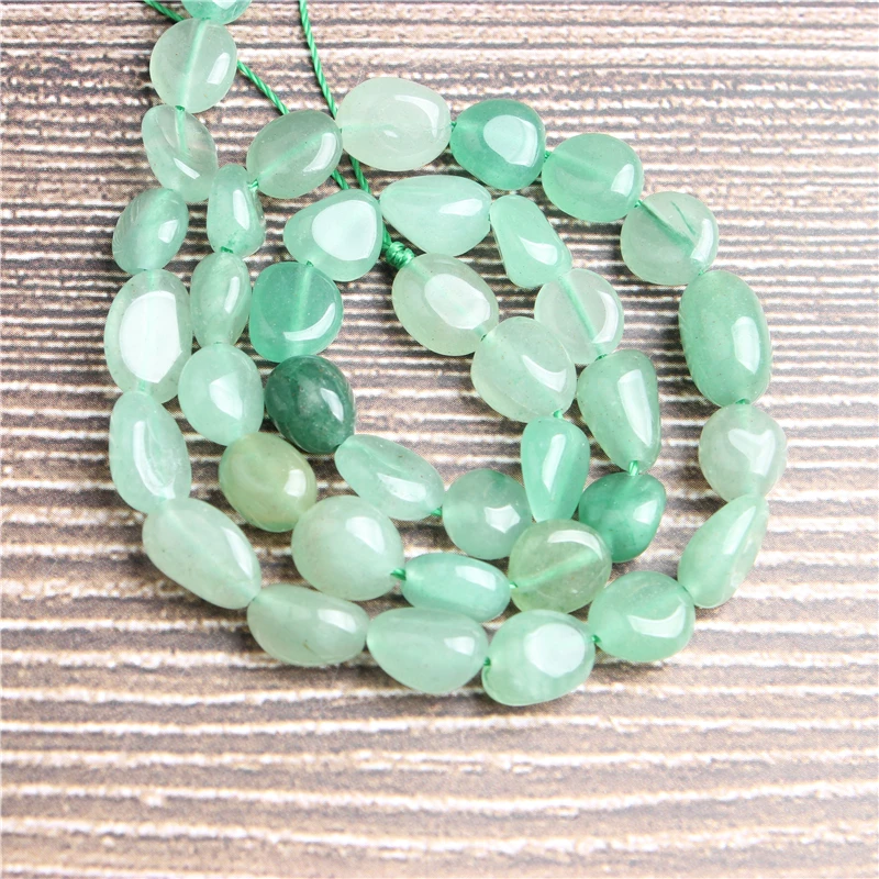 Lan Li Natural irregular Green Aventurine loose beads smooth interval bead jewelry DIY Stone Bracelet Necklace | Украшения и