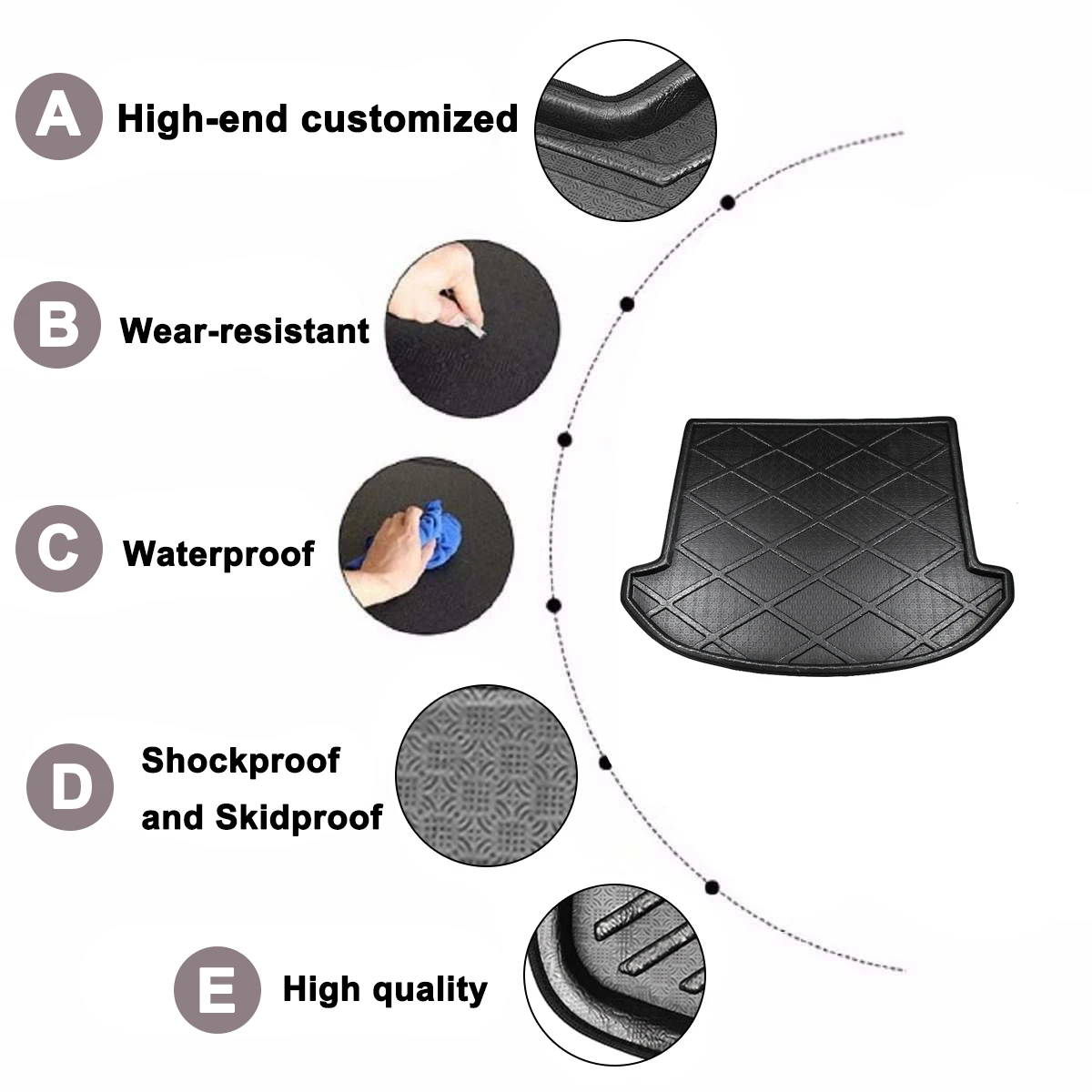 Автомобильный задний багажник коврик Водонепроницаемый ковров Анти грязь лоток