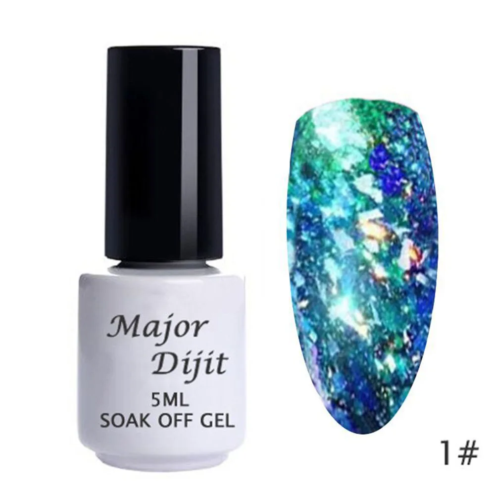 1 Galary Flake гель лак с блеском для ногтей алюминиевый хлопья гвоздь лак Galary Holo порошки лак для ногтей с блестками DIY маникюрная основа масло - Цвет: 1