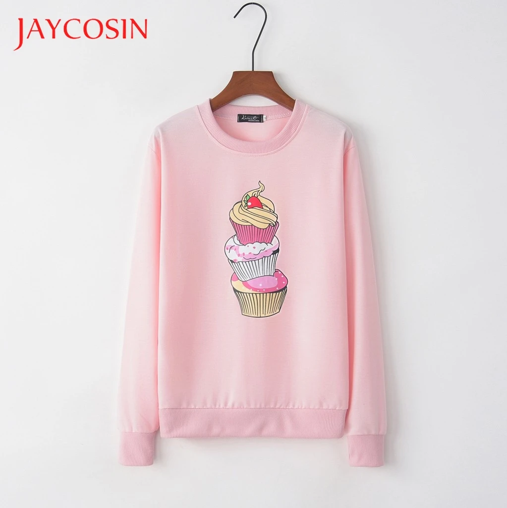 JAYCOSIN Женская толстовка с капюшоном и принтом мороженого Женский Повседневный