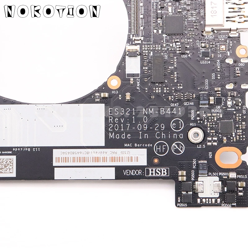 Verkaufen NOKOTION ES321 NM-B441 5B20Q59422 5B20Q59378 Für Lenovo IdeaPad 720S-13ARR Laptop Motherboard Ryzen 5 2500U CPU 8G RAM