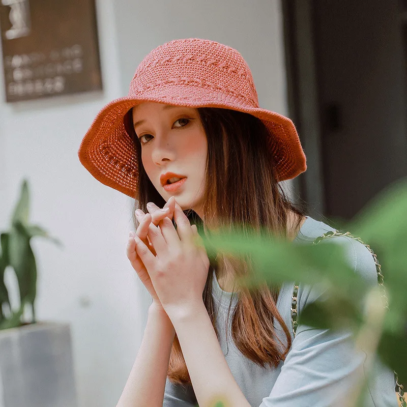 Шляпа женская Соломенная складная мягкая пляжная Панама для девушек и женщин
