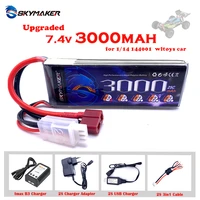 7 4v 3000mah lipo battery 2s for wltoys 144001 car upgrade parts t plug skymaker 2s lipo battery rc car boat lipo battery parts