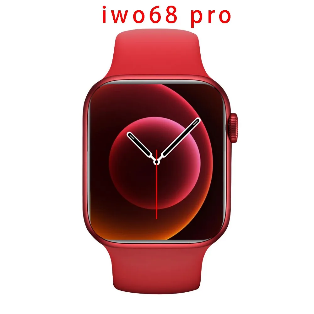 2021 Часы smartwatch iWO 68 PRO беспроводной зарядки 1 75 большой экран 90 + циферблат