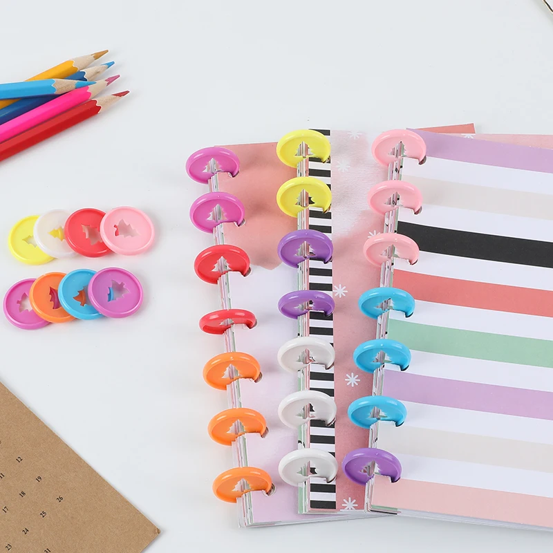 

24pcs Notebook Plastic Disc Binding Mushroom Hole Binding Disc Colour DIY 360 Degree Foldable Disc Ring Office Binding Supplies