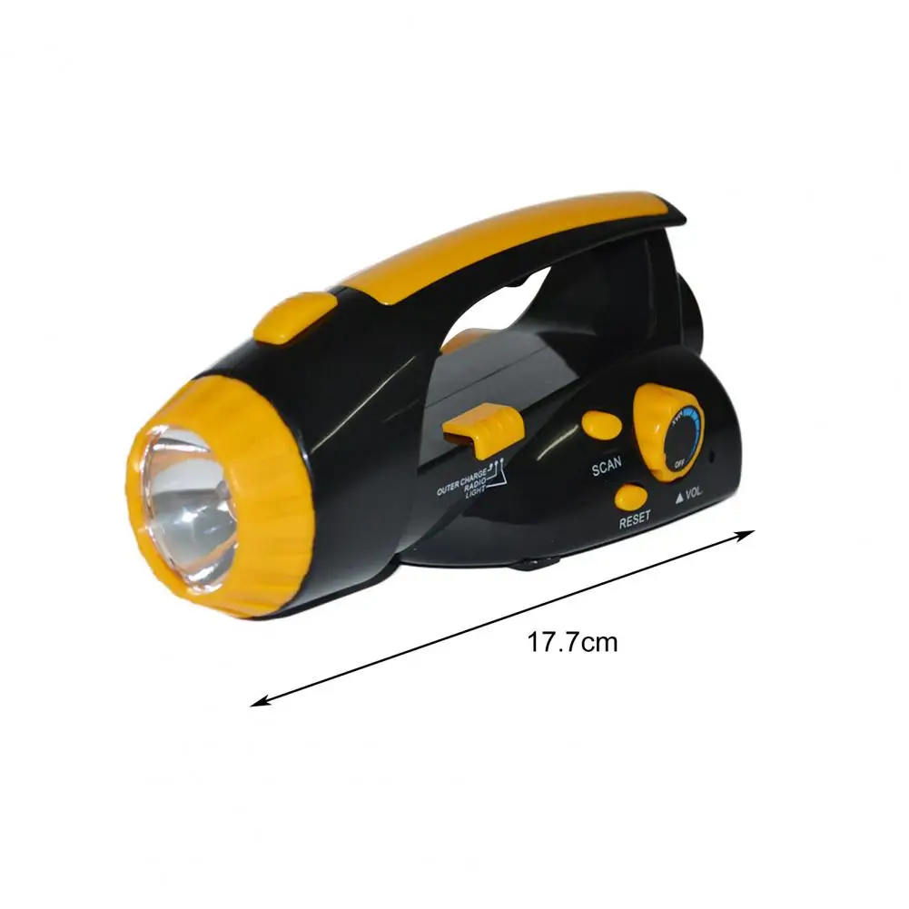 hand crank flashlight usb recharging cordless energy saving led torch flashlight phone charger with radio for hiking free global shipping