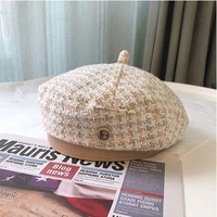 new autumn and winter small fragrance wind guizhu geberet retro fashion versatile hat