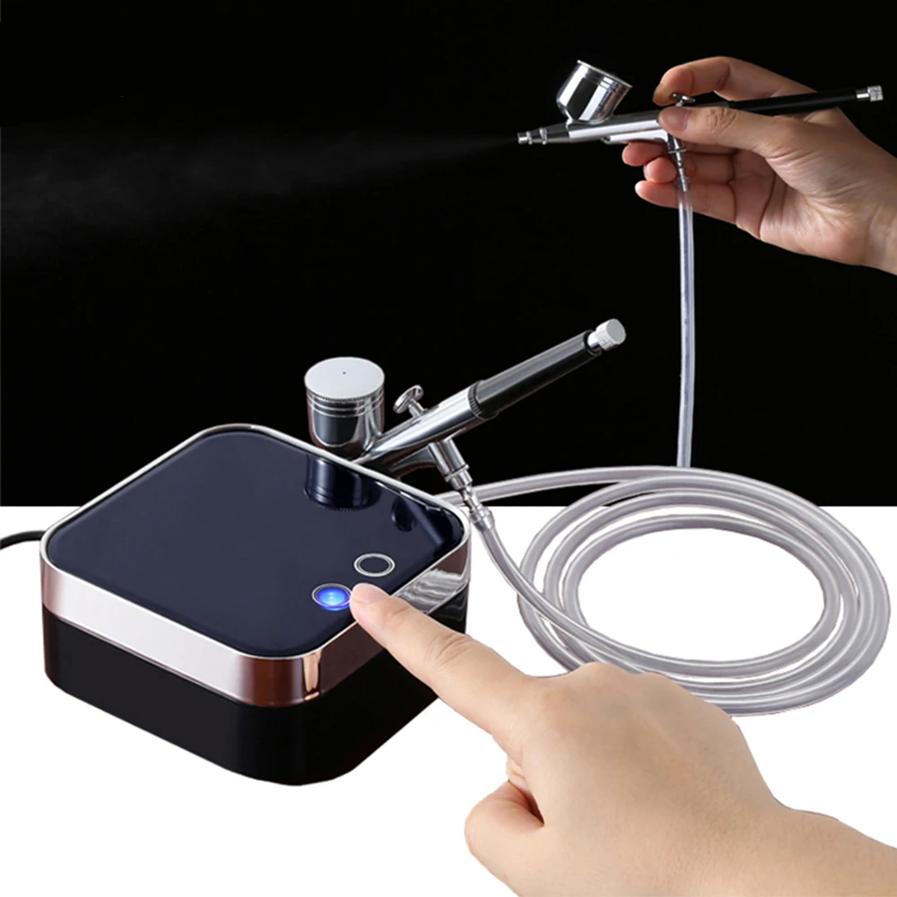 

Single Action 0.3mm 7CC Airbrush Kit Compressor Portable Touch Machine Air Brush For Body Paint Art Nail Tool Set Spray Gun