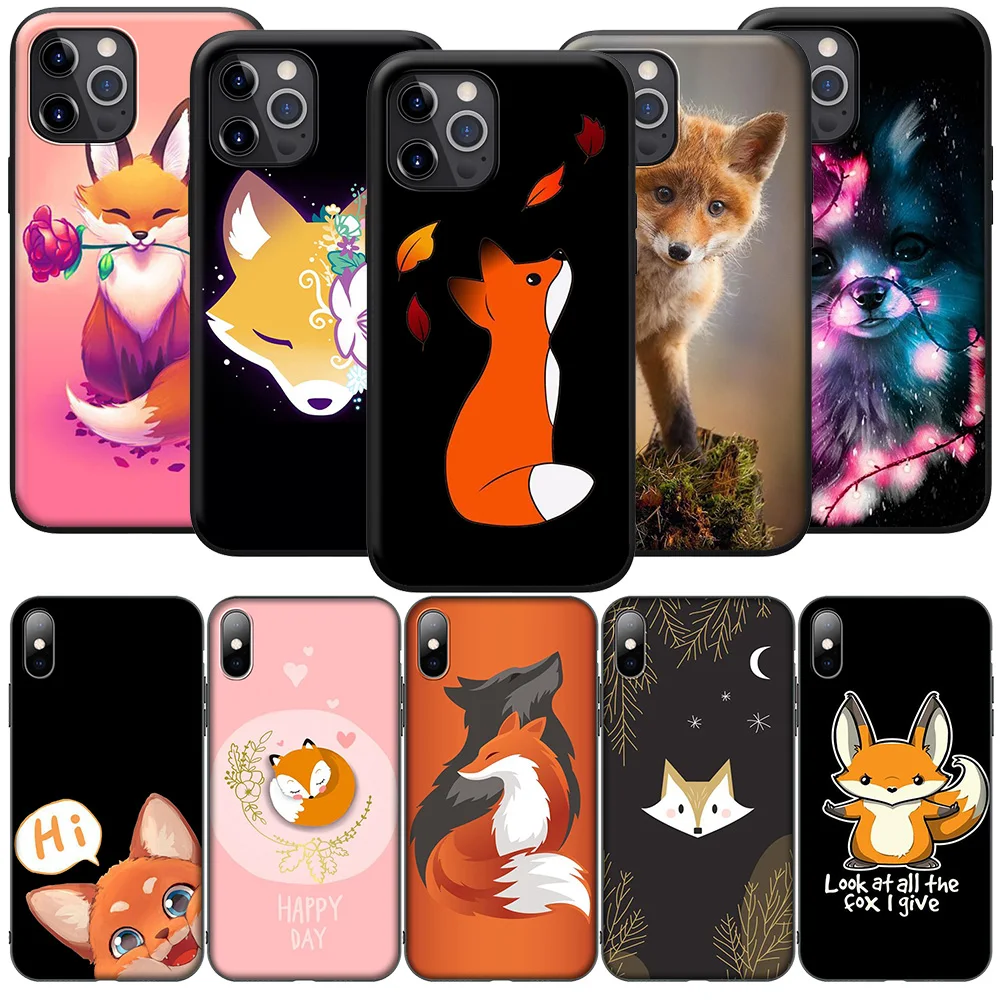 GX110 милый силиконовый мягкий чехол с изображением лисы для iPhone 13 12 Mini 11 Pro XS Max XR X 8 7
