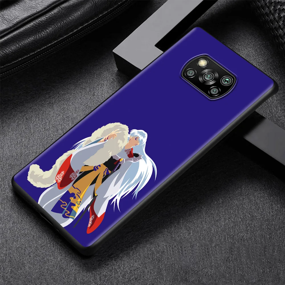

Inuyasha Phone Fundas Poco F3 M3 X3 NFC Pocophone F1 Silicone Shell For Xiaomi Note 10 Pro Lite Black Cover Soft Case