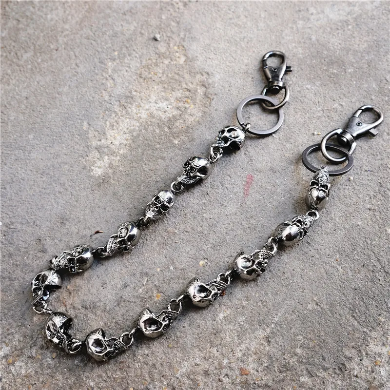 Men's Motorcyle KeyChain Jean Biker Wallet Belts Chain Skull Charm Gothic Rock Pants Trousers Waist Key BL48 | Украшения и