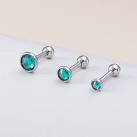 3pcs new crystal surgical steel statement cartilage helix earring fashion jewelry cz gem conch piercing stud earrings for women