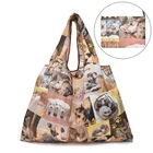 Многоразовая сумка для продуктов, сумки для покупок XL 50 Lb, симпатичная Подарочная сумка, машинная стирка, легкая, прочная, нейлоновая