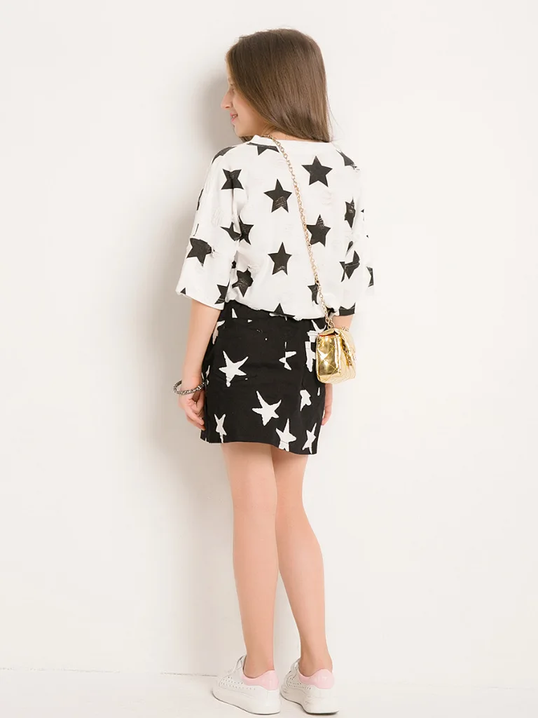 В европейском стиле одежда для подростков девочек комплект летней одежды из двух