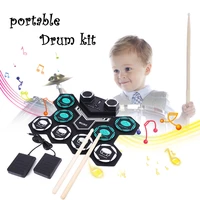 roll up electronic drum beginners training silicone usb digital drum pad kit musical instruments with drumsticks sustain pedal