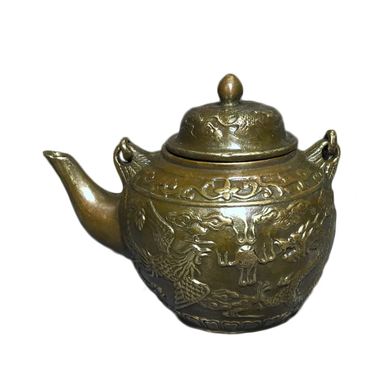 

LAOJUNLU Archaize Copper Pot Gilded Dragon And Phoenix Pot