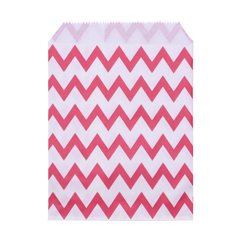DB01 25/50pcs 18*13cm Kraft Paper Bags Wave Stripe Dot Gift Bag for Wedding Birthday Candy Snack Bag Festival Party Wrapping Supplies - Цвет: DB01