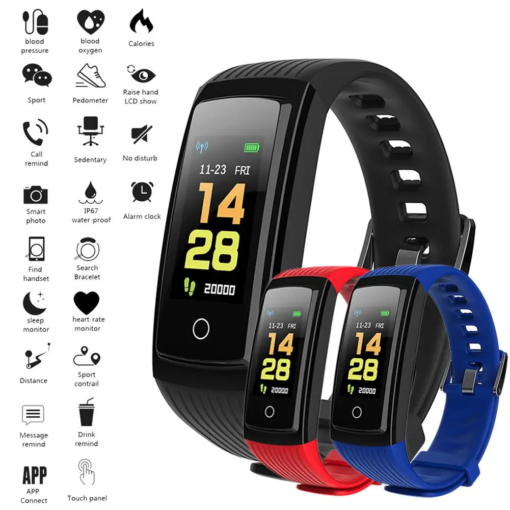 

Sport Watch Band Fitness Tracker Heart Rate Bracelet Smart Bracelet Watch Strap Step Counting Exercise Reminder Accessories
