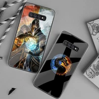 dabieshu hot game mortal kombat bling cute phone case tempered glass for samsung s20 plus s7 s8 s9 s10 plus note 8 9 10 plus