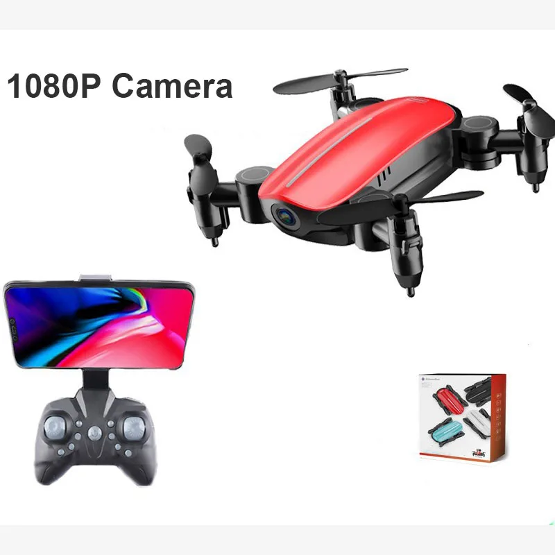 1080P Camera Red RC Мини Квадрокоптер с wifi FPV складной Дрон самолет с камерой HD RC Дрон воздушный четырехосевой вертолет микро карманные игрушки - Цвет: 1080P Camera Red
