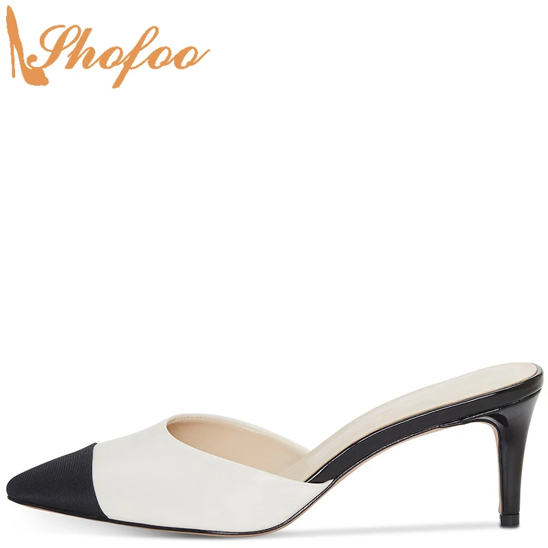 

Босоножки женские на высоком тонком каблуке, лоскутные сандалии с заостренным носком, без застежек, модная офисная обувь, большие размеры 11 15