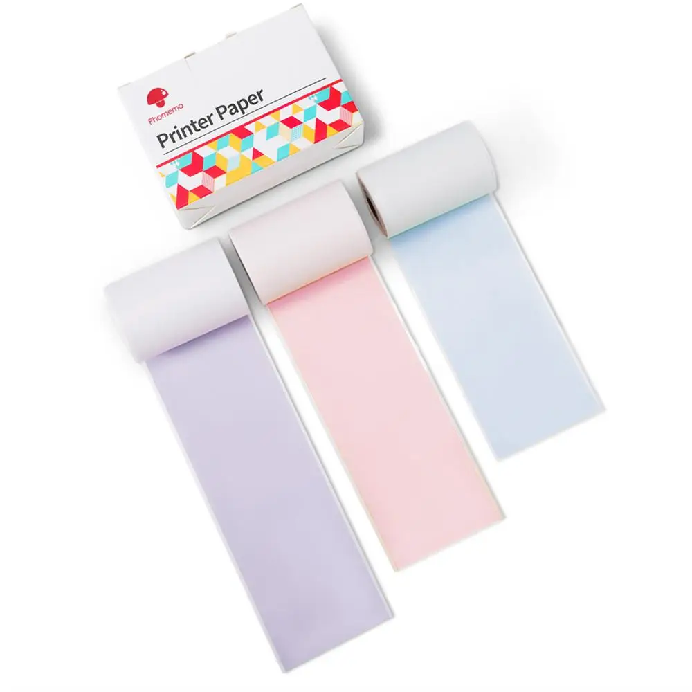 

Phomemo Colorful Sticker 20-Year Long-Lasting Pink/Blue/Lavender Purple Thermal Paper For Phomemo M02 Series Pocket Printer