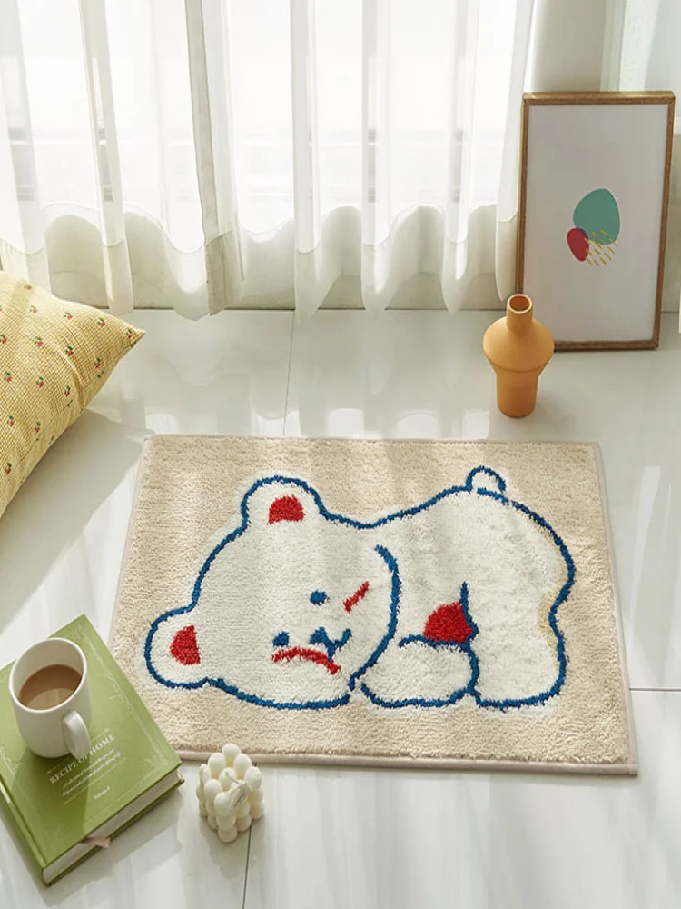 Милый мультяшный японский и корейский квадратный ковер с рисунком медведя карри