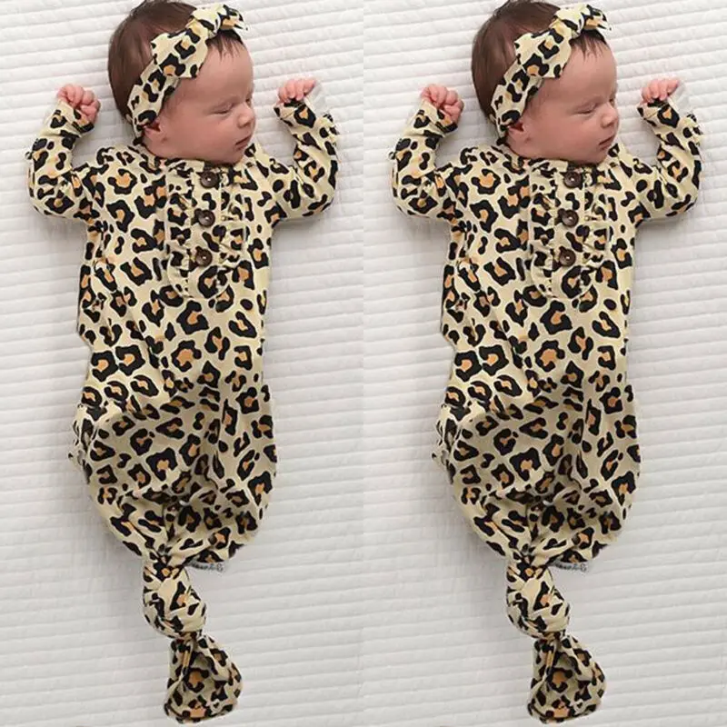 

Newborn Baby Leopard Swaddle Wrap Swaddling Sleeping Bag Blanket Headband Set