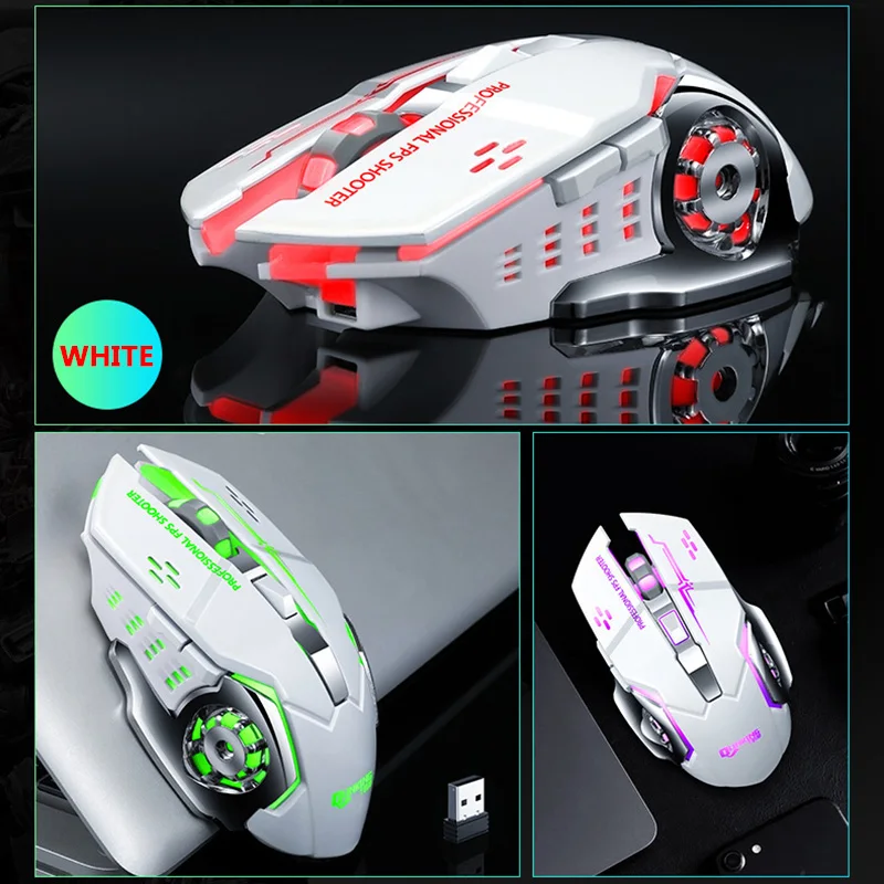 satxtrem gaming mouse 3200dpi bluetooth wireless usb charging rgb led mechanical pc laptop desktop computer mouse free global shipping