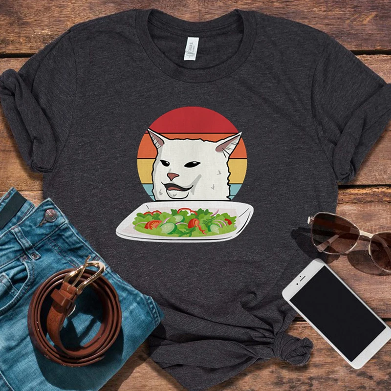 Женская футболка в стиле 90 х с принтом Кот|Футболки| |