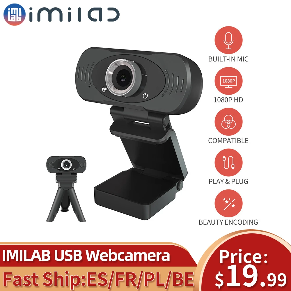 

IMILAB 1080P HD веб-камера корпоративного класса, камера со встроенными двойными микрофонами, умная USB веб-камера, подключи и работай для настольны...