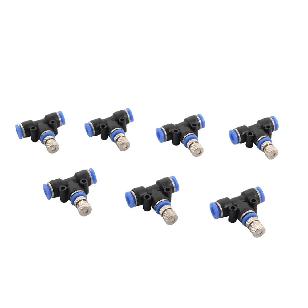 6mm Slide Lock Quick Connectors Plastic Garden Water Pneumatic Fittings Brass Nickel Plated Atomization Nozzles 100 Pcs