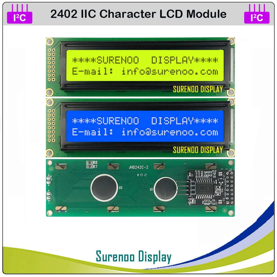 Módulo de exibição lcd de personagens serial