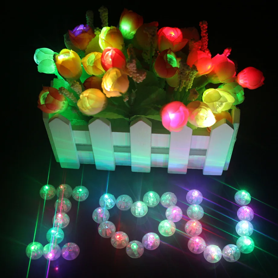 

100 Pcs/lot Round Ball Led Balloon Lights Mini Flash Lamps for Lantern Christmas Wedding Party Decoration White, Yellow, Pink