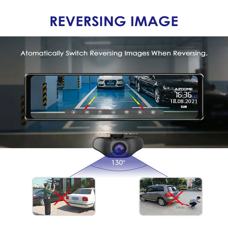 AZDOME 11&quot Car DVR 2K 2560*1440P Dash Cam Dual Lens Rear View Mirror GPS Camera Video Recorder 24H Parking Monitor | Автомобили и