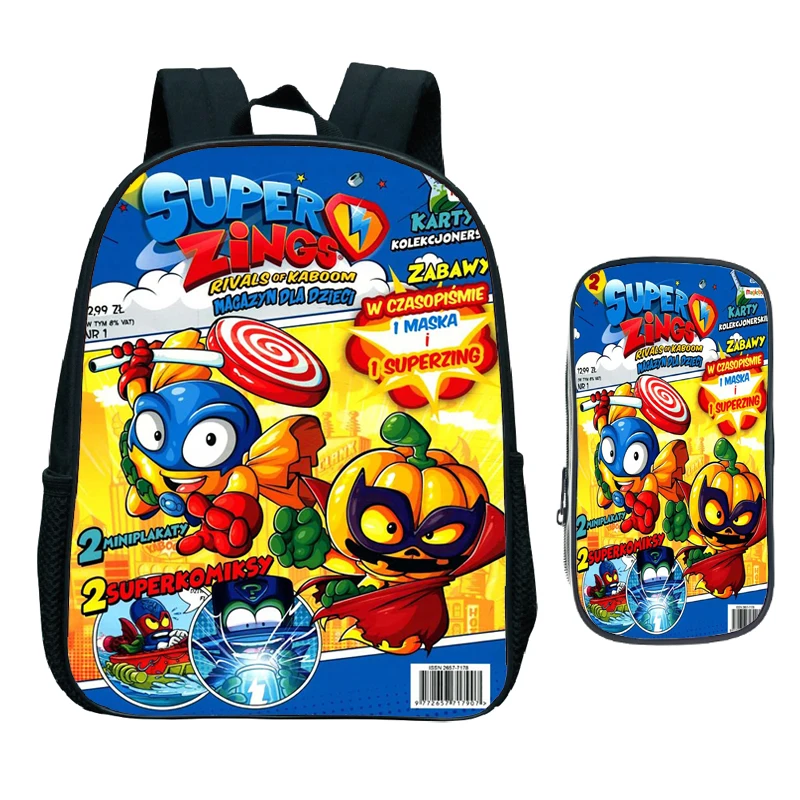 

Children Super Zings Kindergarten Backpack Kids Superzings Primary School Bag Toddler Bookbag Gift(2pcs Set/Rucksack Pen Bag)