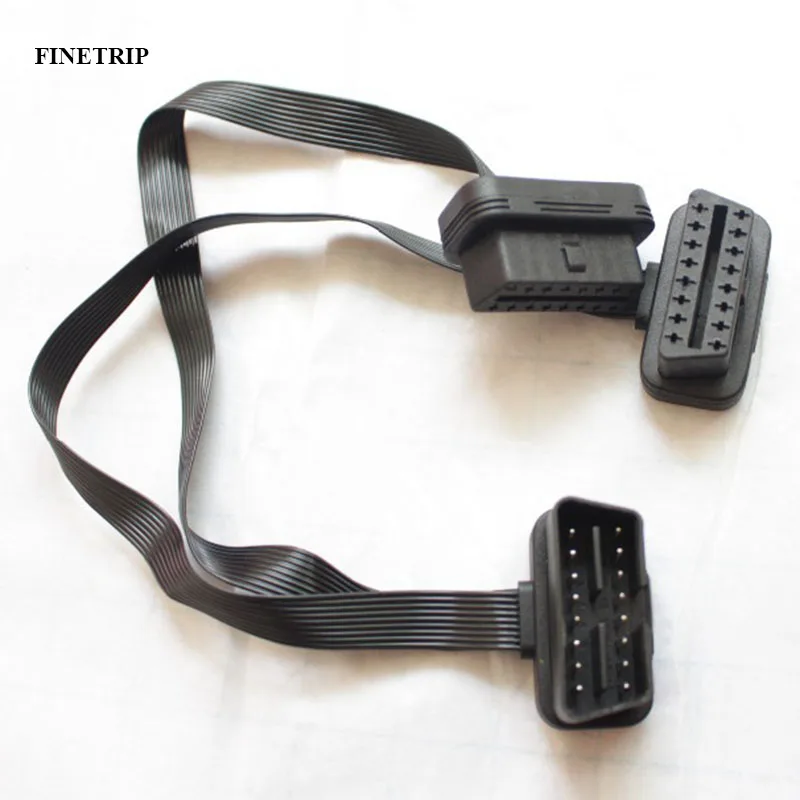 Заводская Скидка 15% 16 Pin OBDII OBD II 2 OBD2 сплиттер кабель плоский тонкий как лапша ELM327