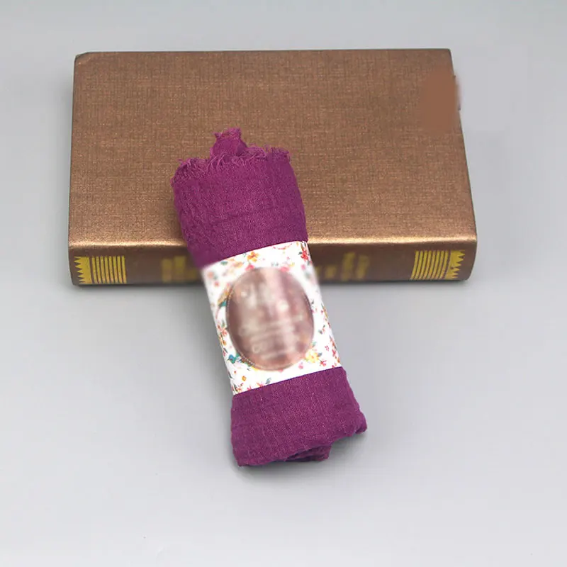 Шарф-тюрбан в этническом стиле монохромный из хлопка и льна с каймой для волос |