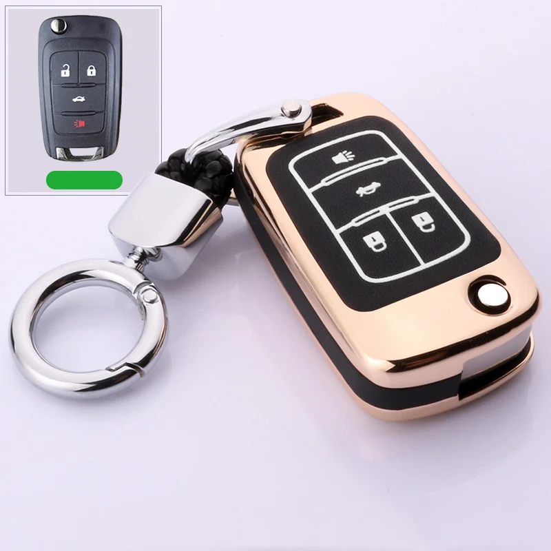 Сплав светящийся чехол для ключа автомобиля для Chevrolet Cruze Aveo Trax Opel Astra Corsa Meriva Zafira Antara J Mokka Insignia для Buick - Название цвета: C-gold