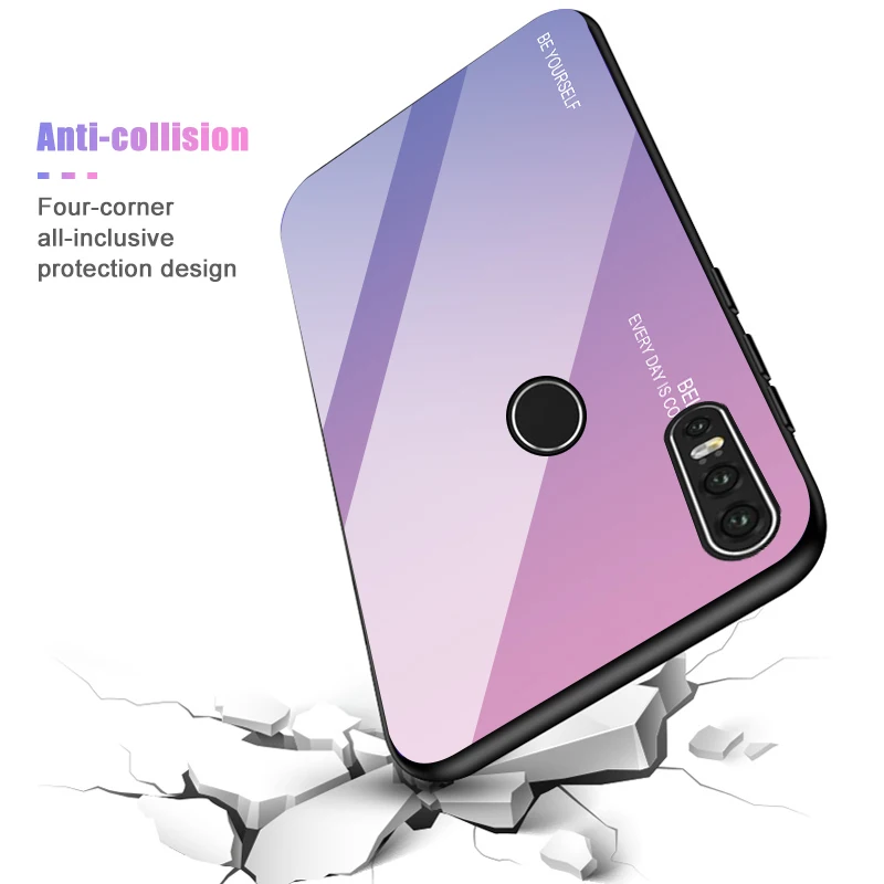 Градиентный чехол из закаленного стекла для Huawei P30 Lite P40 Pro P20 чехол|Бамперы| |
