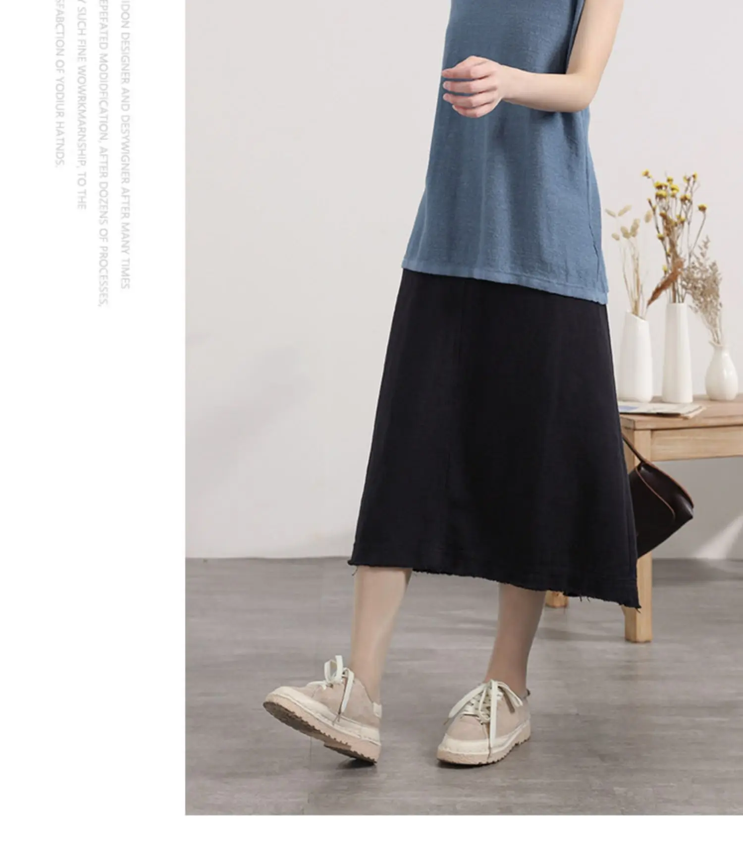 Fashion new large size skirt A word cotton and linen female high waist was thin wild long | Женская одежда