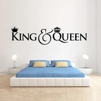 king queen wall decals artistic lettering home decor couple master bedroom marriage wedding decoration art wall stickers y567