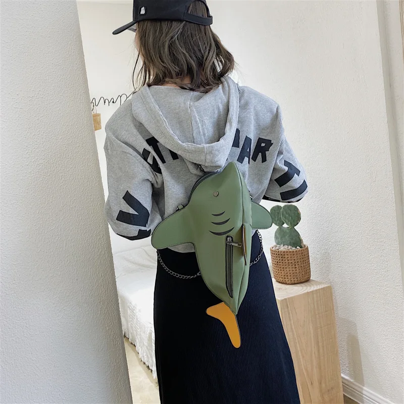 

Shark Shaped Casual Women's Leather Backpack 2020 New Luxury Cute School Bags for Girls Fashion Big Crossbody Bag Free Shipping