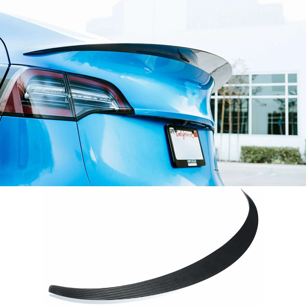 

carbon fiber model Y Spoiler Boot Lip Wings Sticker for tesla model y 2020-up