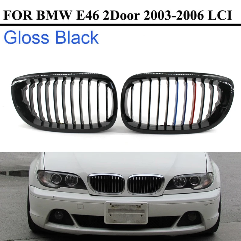Для BMW 3 Series E46 LCI рестайлинг 2 двери 2003 2004 2005 автомобильный глянцевый черный M Color