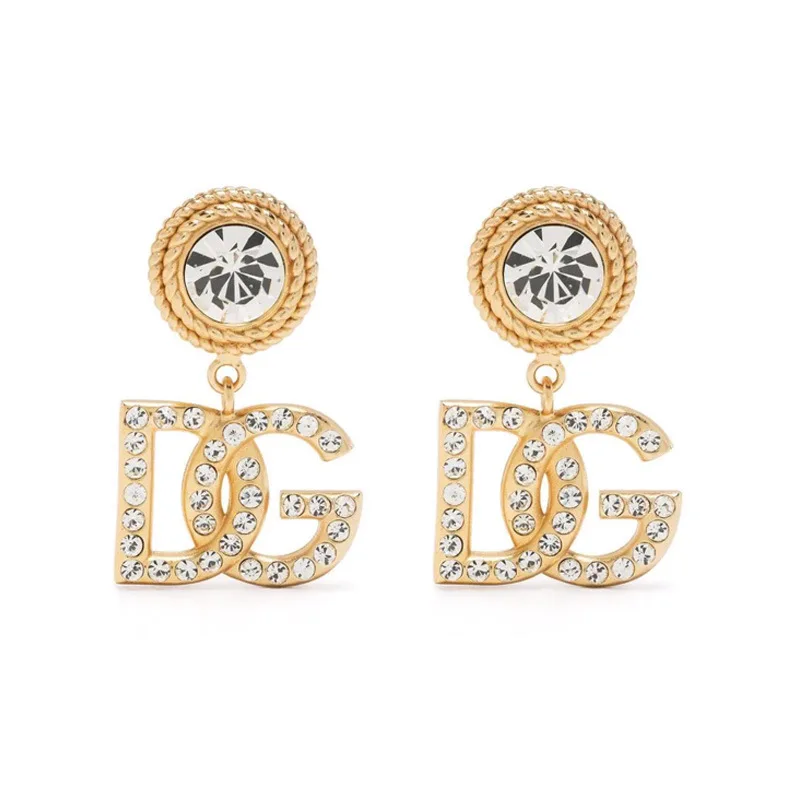 

Серьги в европейском и американском стиле ретро с буквами и бриллиантами