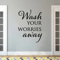 wash your worries away quote vinyl removable wallpoof office decal wall sticker for living room decoration wall paper cx188