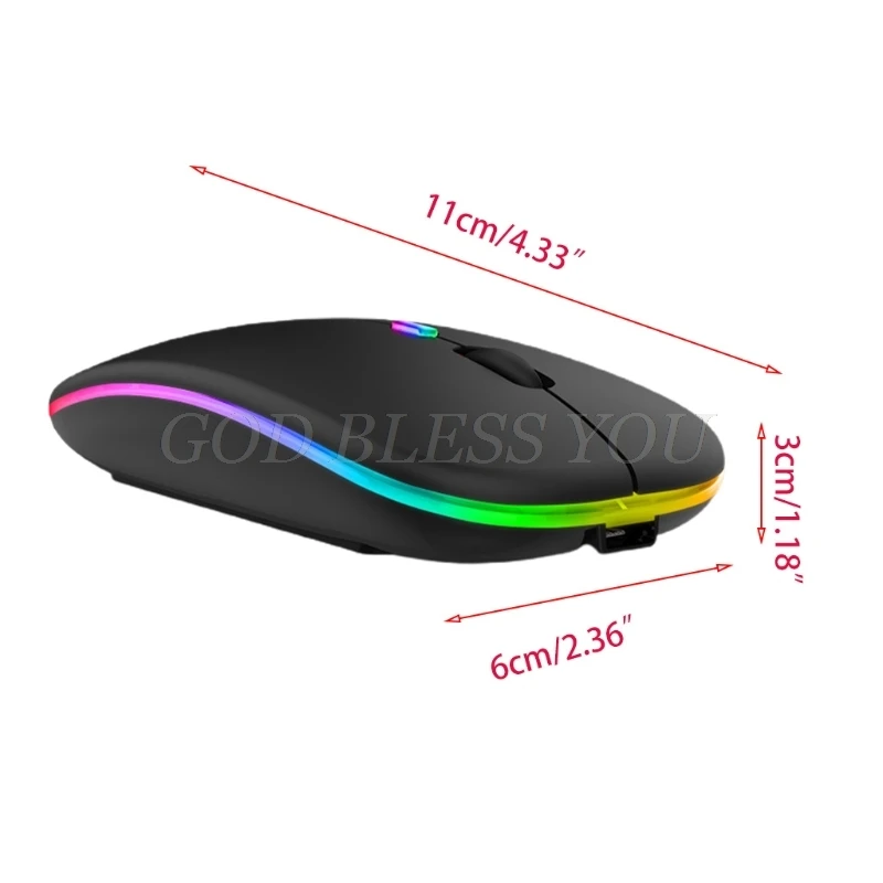 

Wireless Mouse, Ultra Slim Colorful LED Rechargeable Mouse 2.4G PC Computer Laptop Cordless Mice USB Receiver Drop Shipping